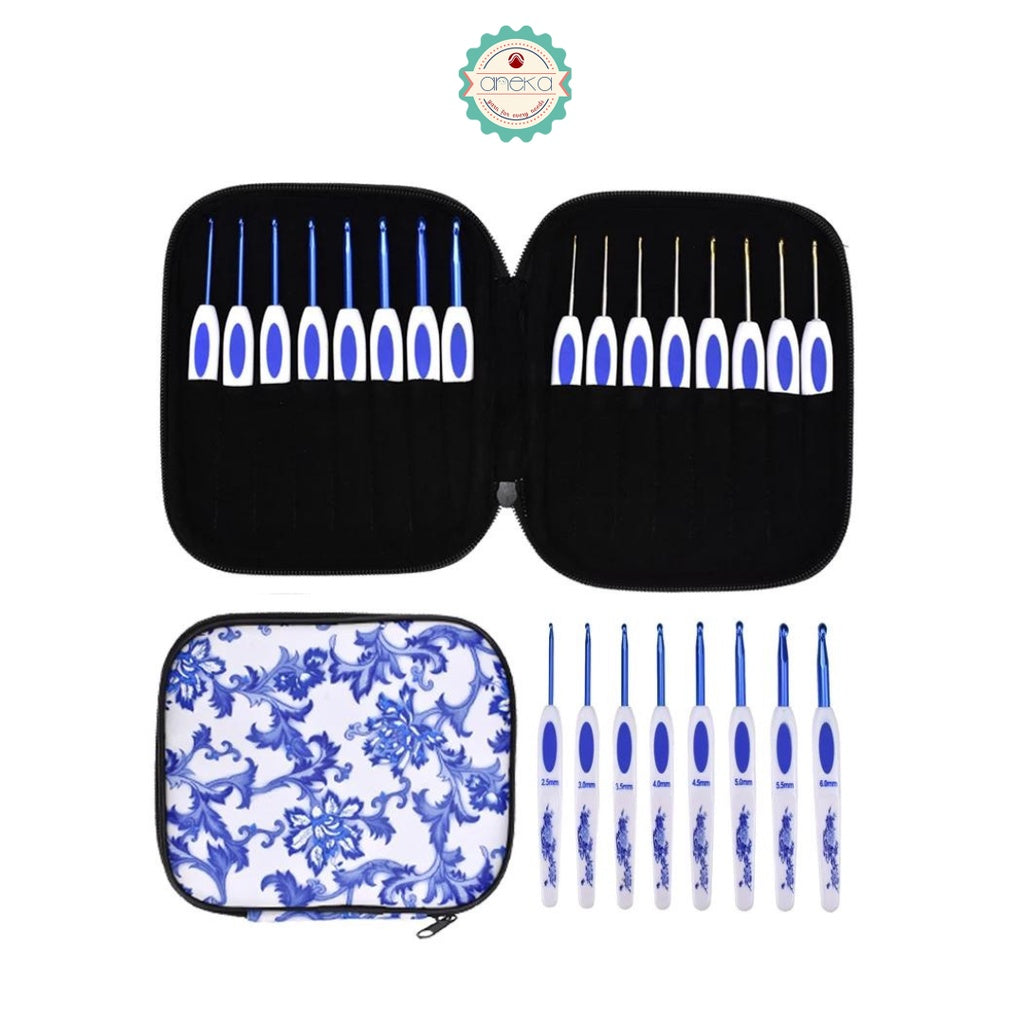 ANEKA - Hakpen (Alat Rajut / Crochet Hook) Flower Grip / Motif Bunga SET