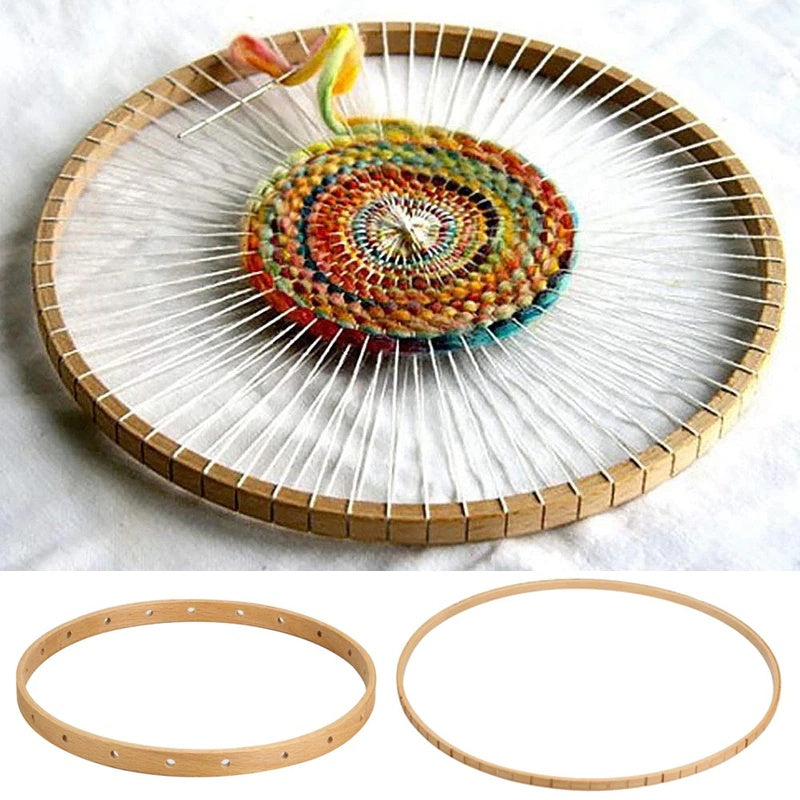 ANEKA - Alat Tenun Rajut Handmade Bahan Kayu Bentuk Bulat Untuk Hiasan Dinding