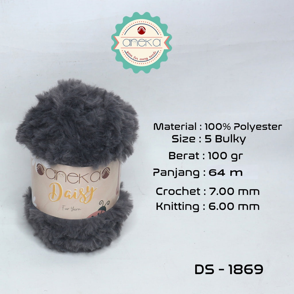 KATALOG - Benang Rajut Daisy / Bulu / Soft Fluffy Faux Fur Yarn - 32 dan 64 m
