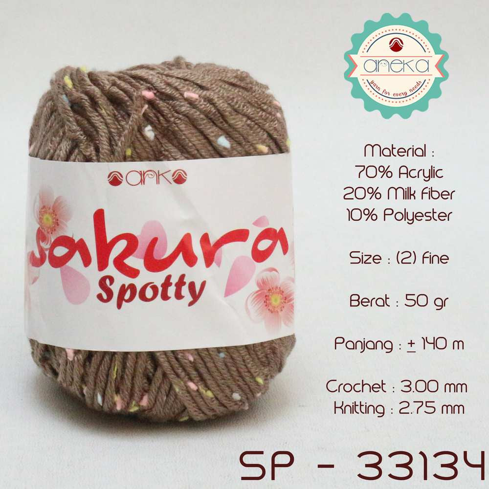 KATALOG - Benang Rajut Sakura Spotty Bintik Kuning