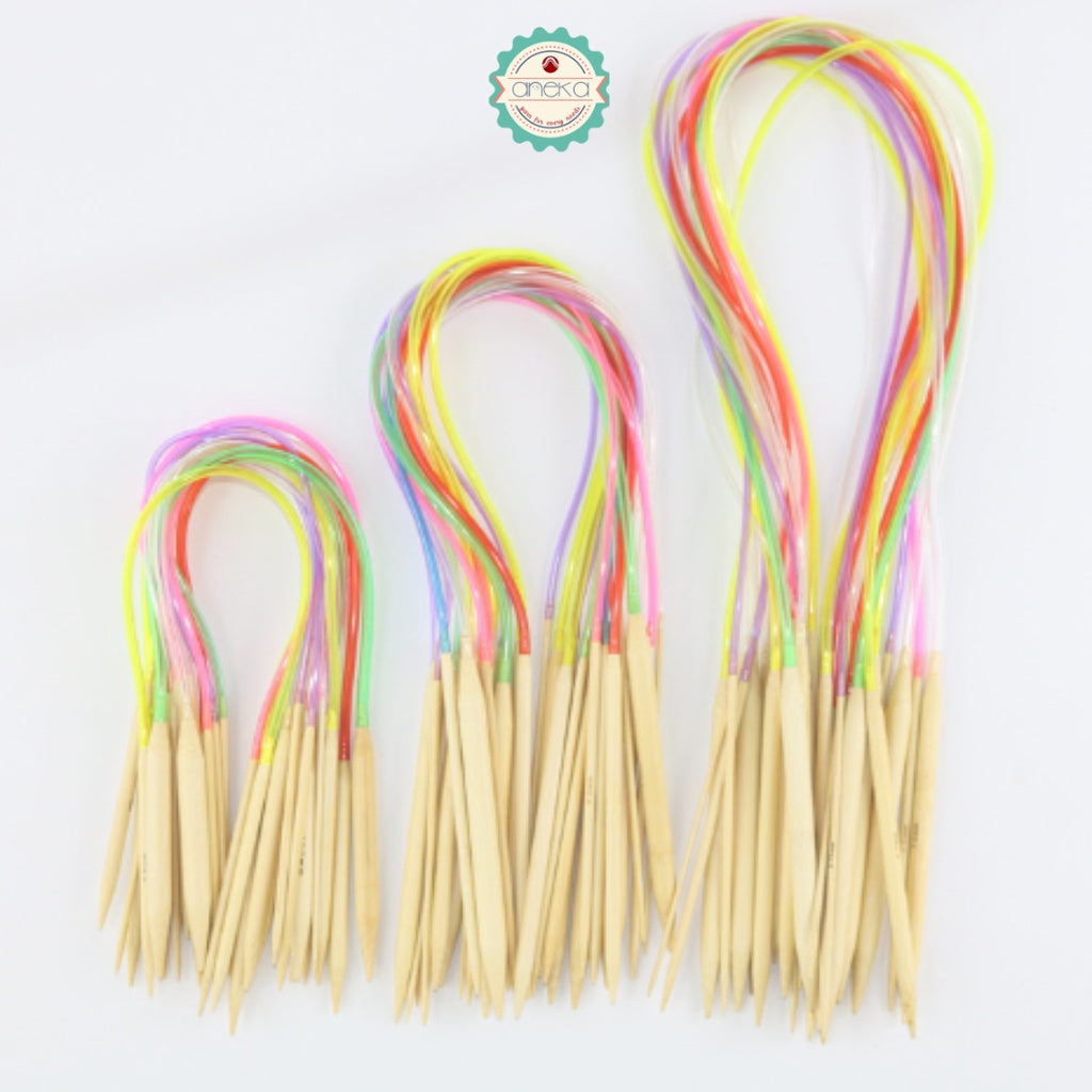 CIRCULAR - Breien (Alat Rajut) Knitting Bamboo Needles - 40, 60, 80, 100 cm SET