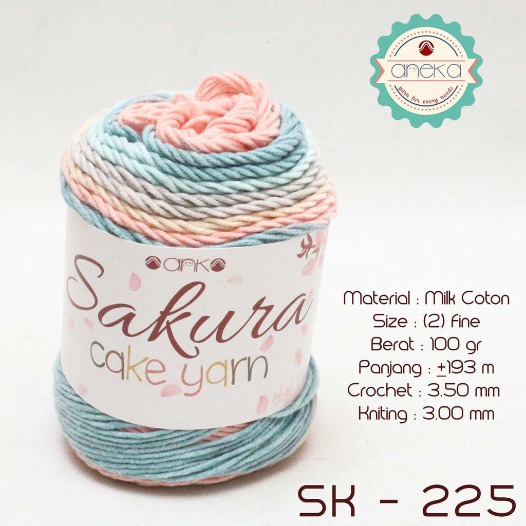KATALOG - Benang Rajut Katun Susu Rainbow Sakura Cake Milk Cotton Yarn