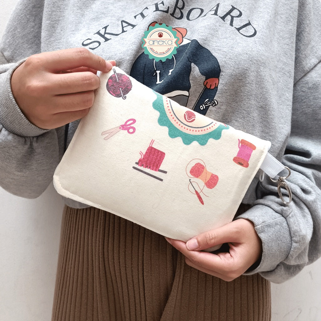 Tas Totebag Blacu / Tas Lipat Portable Belanja Aneka Benang Ukuran Besar XL
