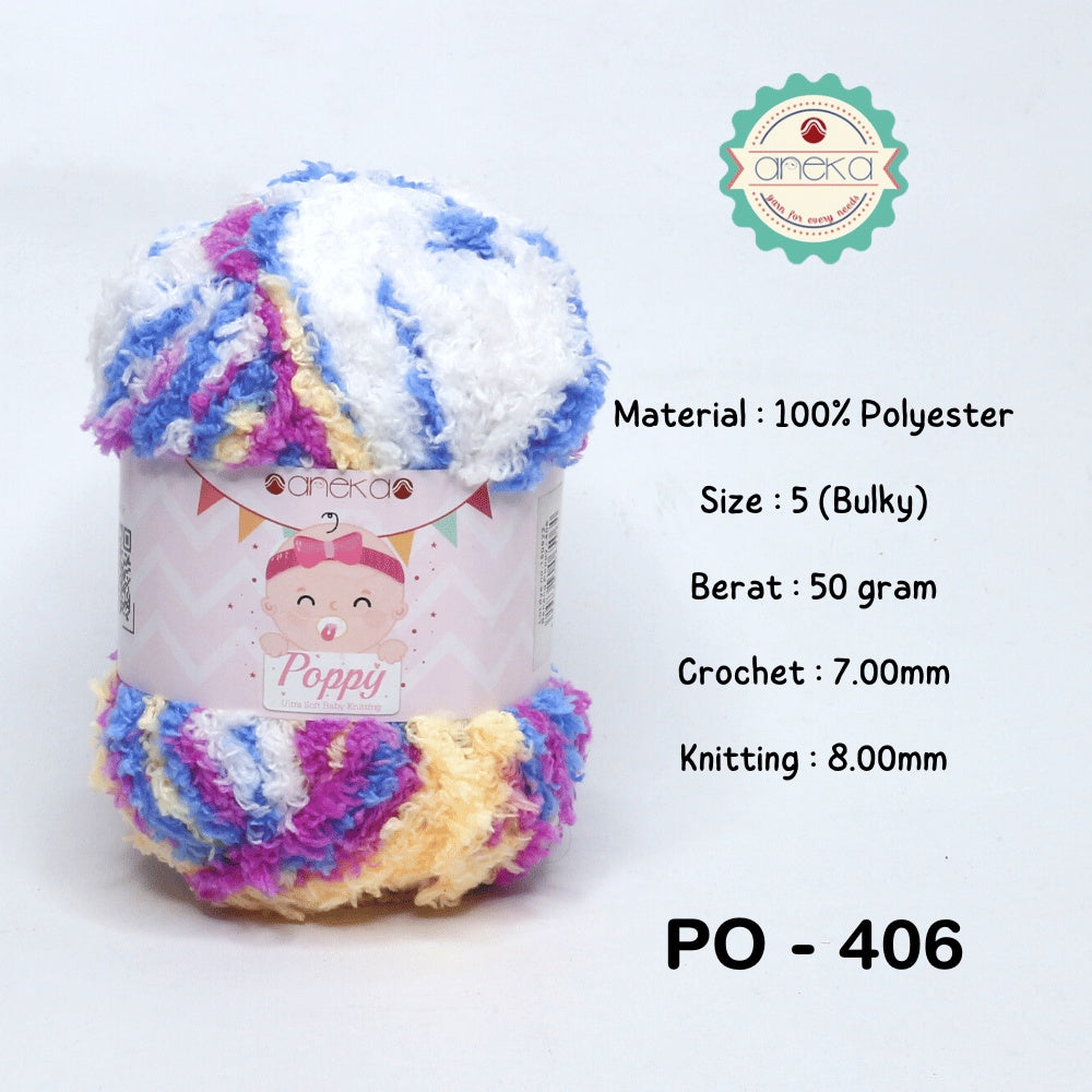 KATALOG - Benang Rajut Handuk Poppy Sembur / Towel Yarn Mix Colors