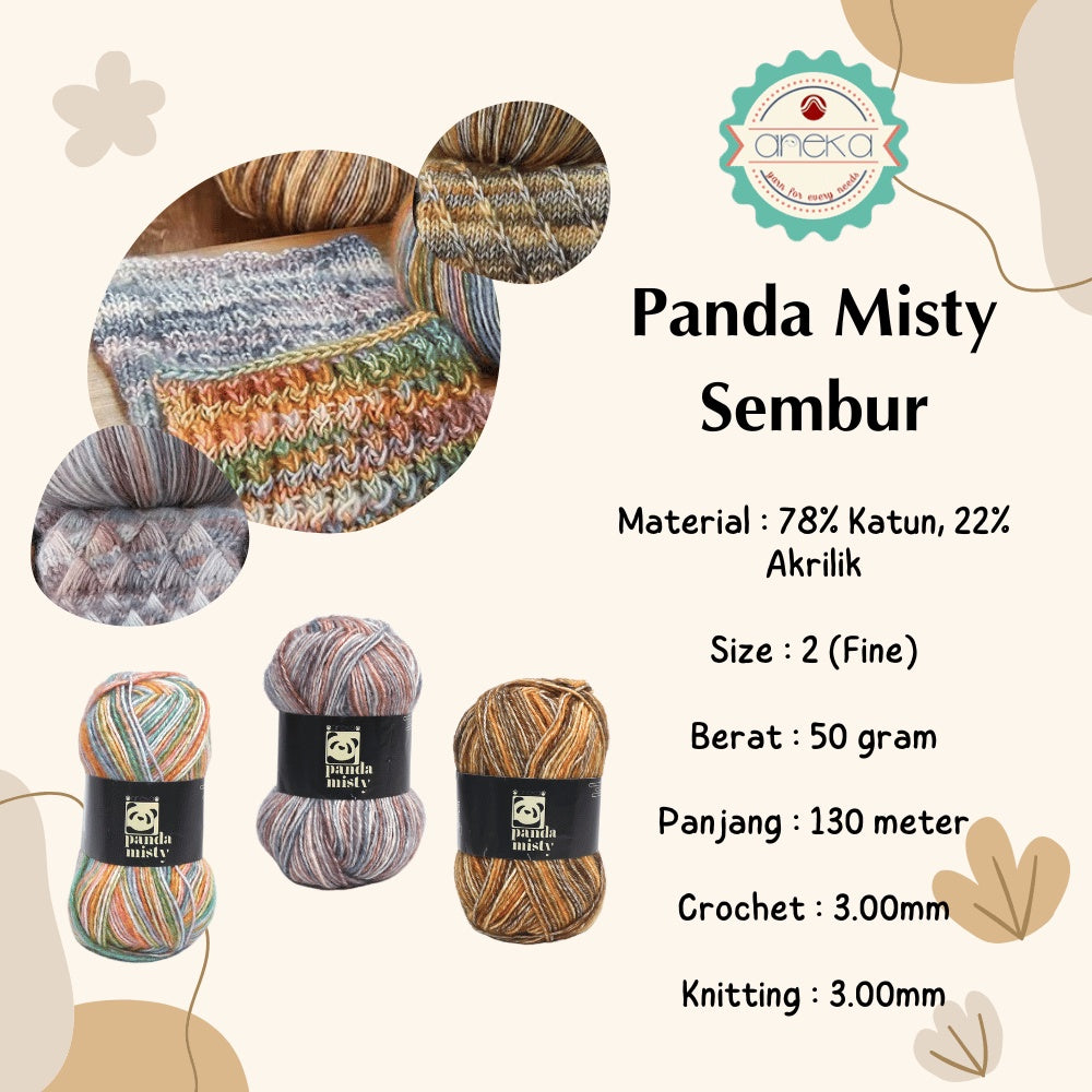 KATALOG -  Benang Rajut Katun Panda Misty Sembur / Semprot Wol / Stonewashed Yarn / Mix Colors - PART 3