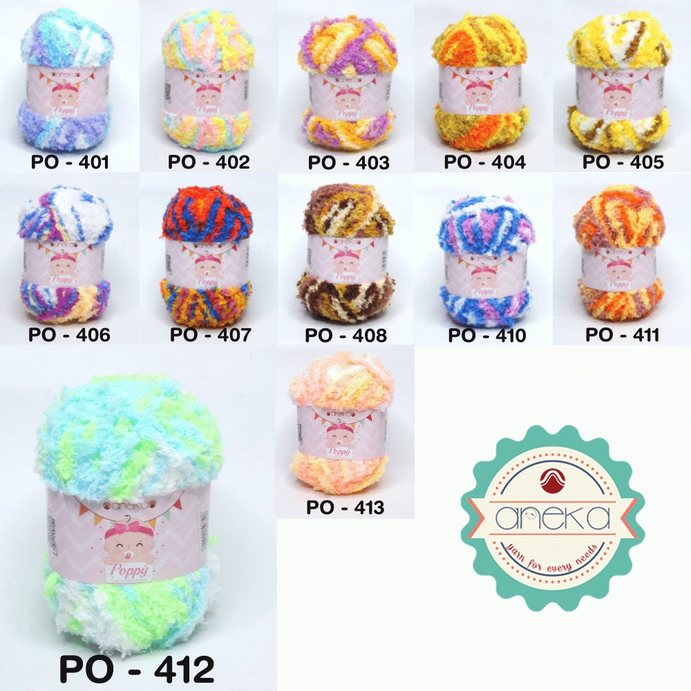 KATALOG - Benang Rajut Handuk Poppy Sembur / Towel Yarn Mix Colors