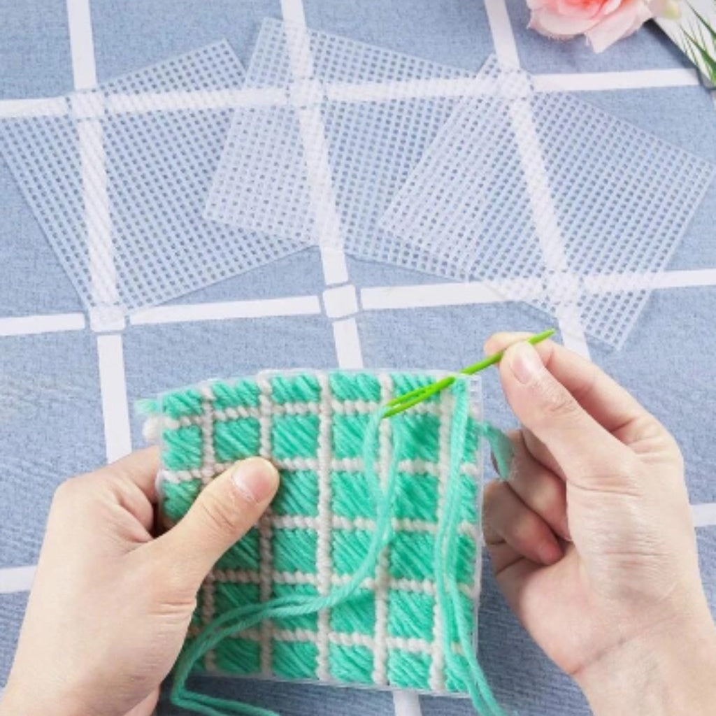 ANEKA - Canvas DIY Plastic 8 x 8 cm Square / Plastik Kanvas Persegi / Coaster / Tatakan