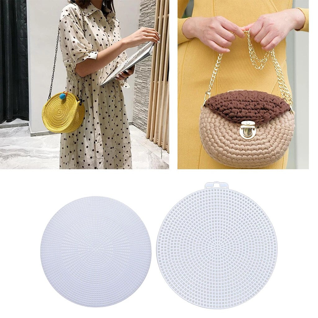 AnekaBenang - Plastic Canvas Round / Kanvas Alas Tas Bulat