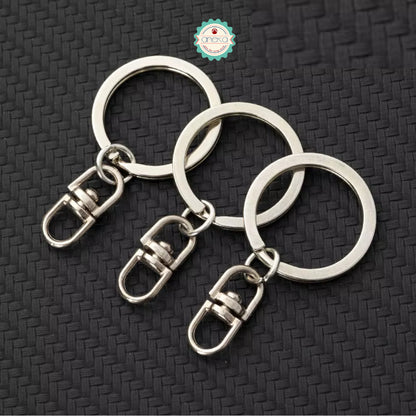 ANEKA - [5PCS] Gantungan Kunci Putar / Flat Wire Keyring Keychain With Rotatable