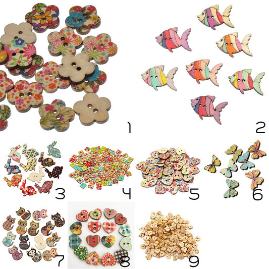 Natural Series Wooden Buttons - PCS