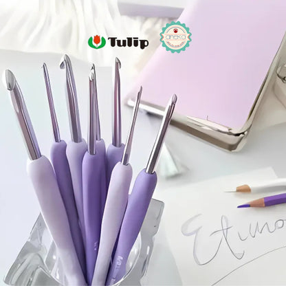 TULIP - [PCS] Alat Rajut Hakpen Etimo Murasaki /  Lavender Crochet Hook with Cushion Grip