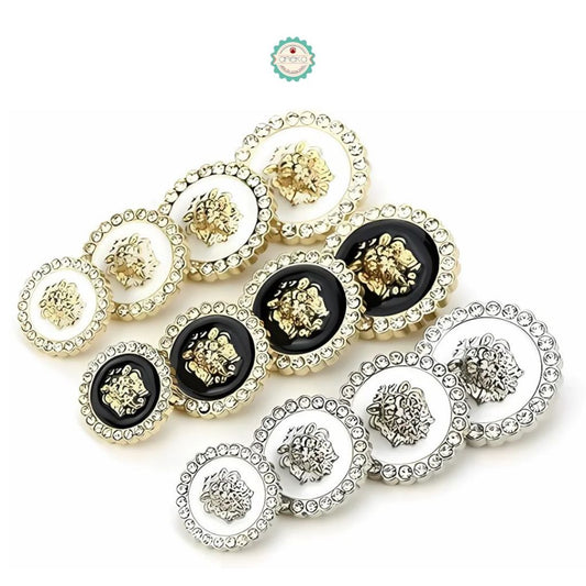 ANEKA - [5PCS] Kancing Baju Corak Singa Mewah /  Diamond Button Lion Shape Elegant Premium