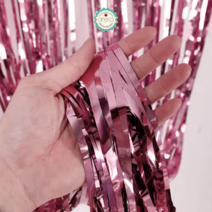 KATALOG - Tirai Metalik Foil Fringe Curtain / Party Backdrop / Background Rumbai Ulang Tahun