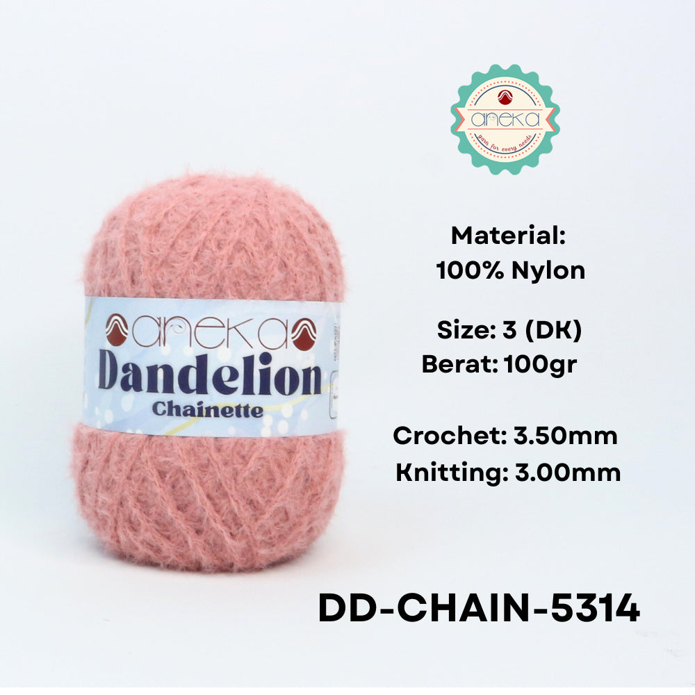 KATALOG - Benang Rajut Knitting Dandelion Chainette / Crochet Yarn Nylon / Nilon