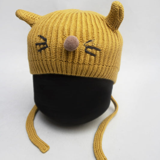 Knitted Hat / Baby Bonnet / Cat Accents [2011]