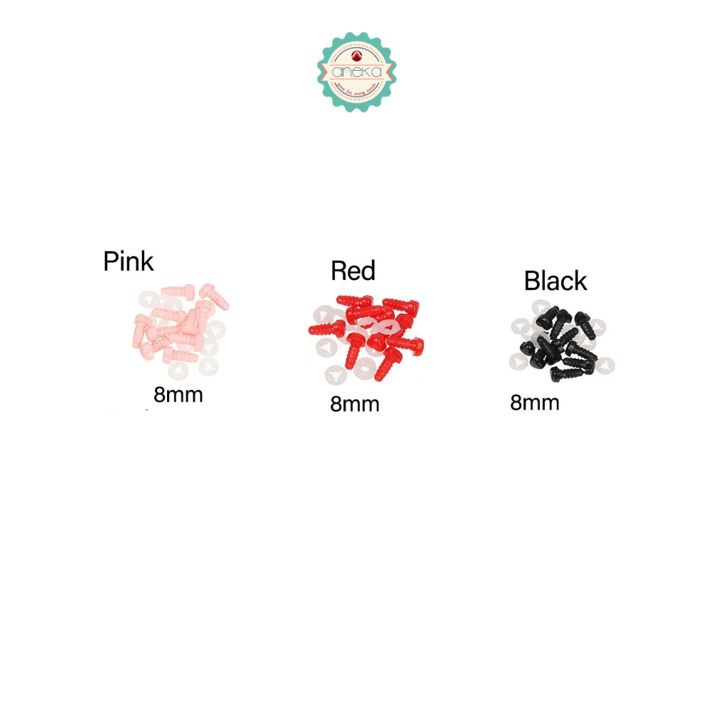 KATALOG - [5PCS] Hidung Boneka Tusuk Bentuk Love Plastik / Heart Shape Accessories Nose Toys Dolls Plastic DIY