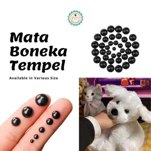 ANEKA - [3 Pasang / 6 PCS] Mata Tempel Plastik Boneka Rajut Amigurumi / Plastic Black Safety Eyes / DIY Crafts Toy Dolls Accessories