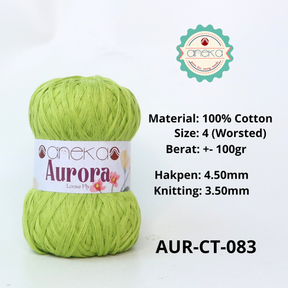 KATALOG - Benang Rajut Knitting Aurora Katun / Single Color Loose Ply Crochet Yarn
