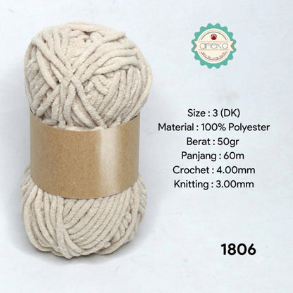 KATALOG - [GRADE B] Benang Rajut Mini Chenille / Crochet Knitting Yarn