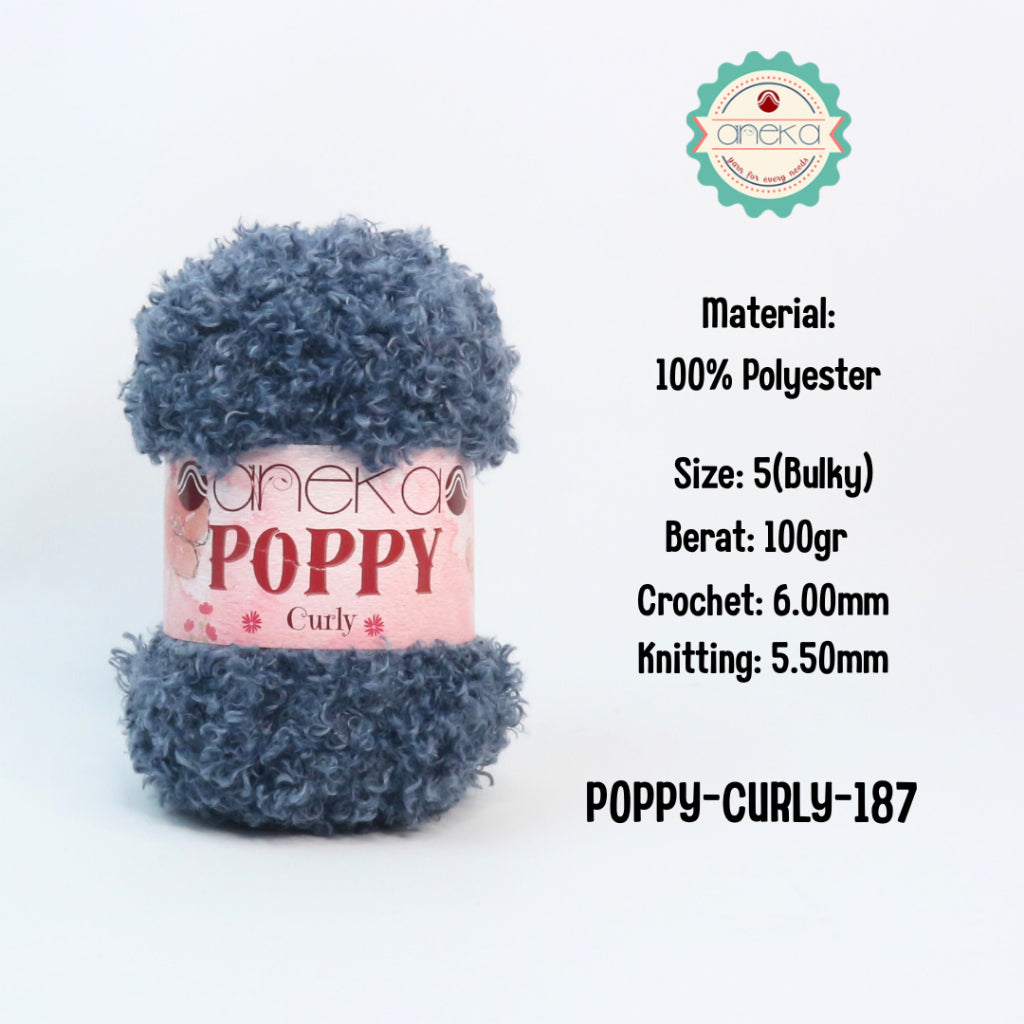 KATALOG - Benang Rajut Knitting Poppy Curly / Crochet Knitting Yarn