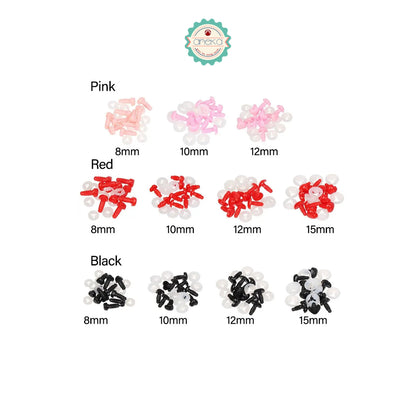 KATALOG - [5PCS] Hidung Boneka Tusuk Bentuk Love Plastik / Heart Shape Accessories Nose Toys Dolls Plastic DIY