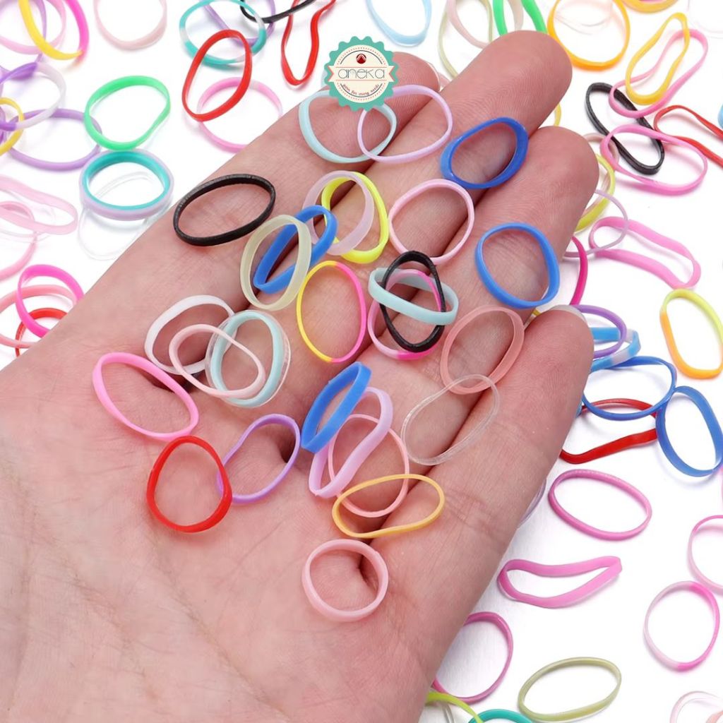 ANEKA - [1KG] Karet Jepang Elastis Premium /  Ikat Rambut Warna-Warni / Colorfull Elastic Rubberband Hair Accessories