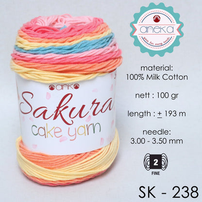 KATALOG - Benang Rajut Katun Susu Rainbow Sakura Cake Milk Cotton Yarn - 2