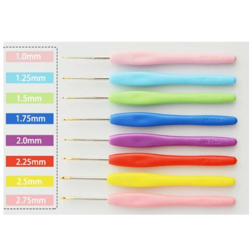 AnekaBenang - Aluminum Hakpen Soft Candy Plastic Handle - Set (Alu Crochet Hook Handle)