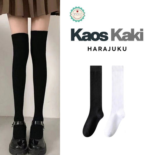 KATALOG - Kaos Kaki Panjang Harajuku Premium / Selutut / Muslimah / Paskibra / Korea