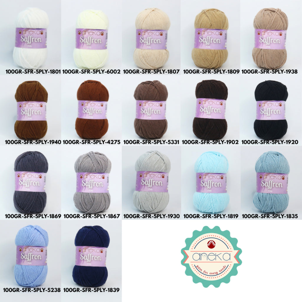 KATALOG - Benang Rajut Saffron 5 Ply 100gr / Crochet Knitting Yarn