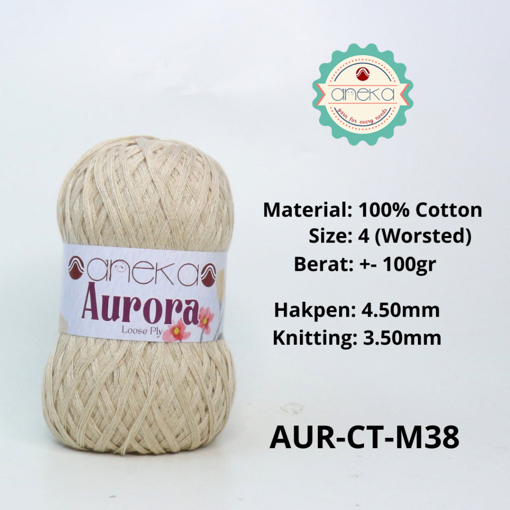 KATALOG - Benang Rajut Knitting Aurora Katun / Single Color Loose Ply Crochet Yarn
