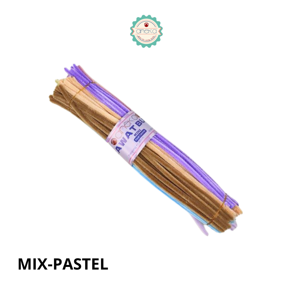 KATALOG - [Isi 100 PCS] Kawat Bulu Mini Mercy PREMIUM / Tangkai Chenille Pastel / Pipe Cleaner DIY Bouquet