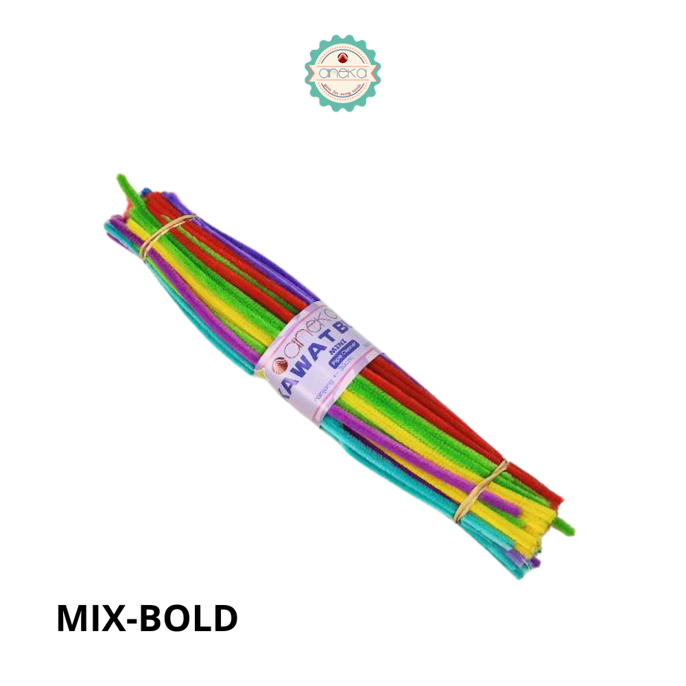 KATALOG - [Isi 100 PCS] Kawat Bulu Mini Mercy PREMIUM / Tangkai Chenille Pastel / Pipe Cleaner DIY Bouquet