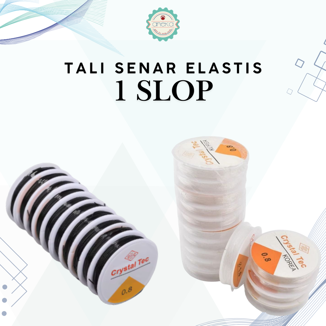 KATALOG - [1 SLOP] Senar Elastis / Tali Karet Transparan / Crystal Tec - 10 Roll