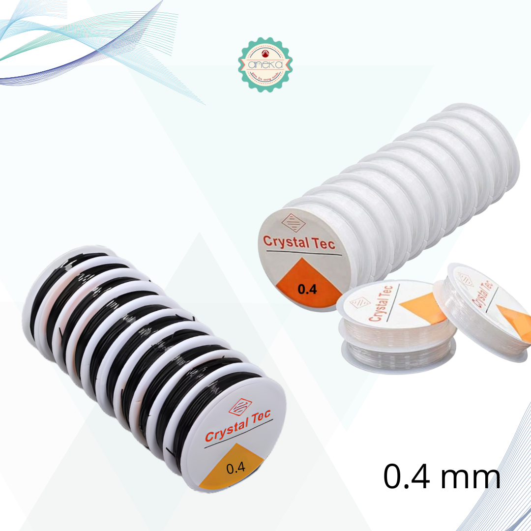 KATALOG - [1 SLOP] Senar Elastis / Tali Karet Transparan / Crystal Tec - 10 Roll