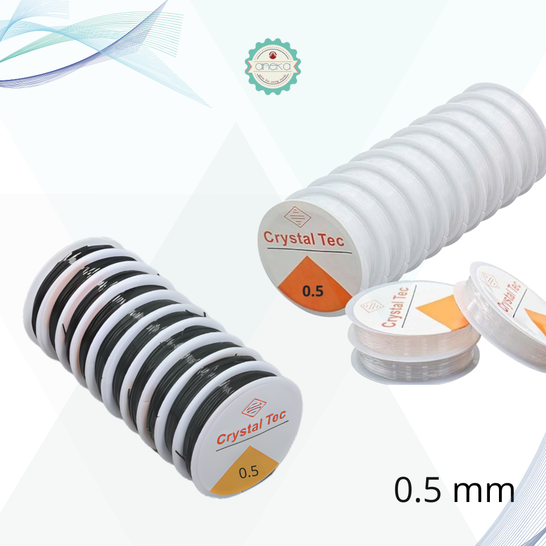 KATALOG - [1 SLOP] Senar Elastis / Tali Karet Transparan / Crystal Tec - 10 Roll