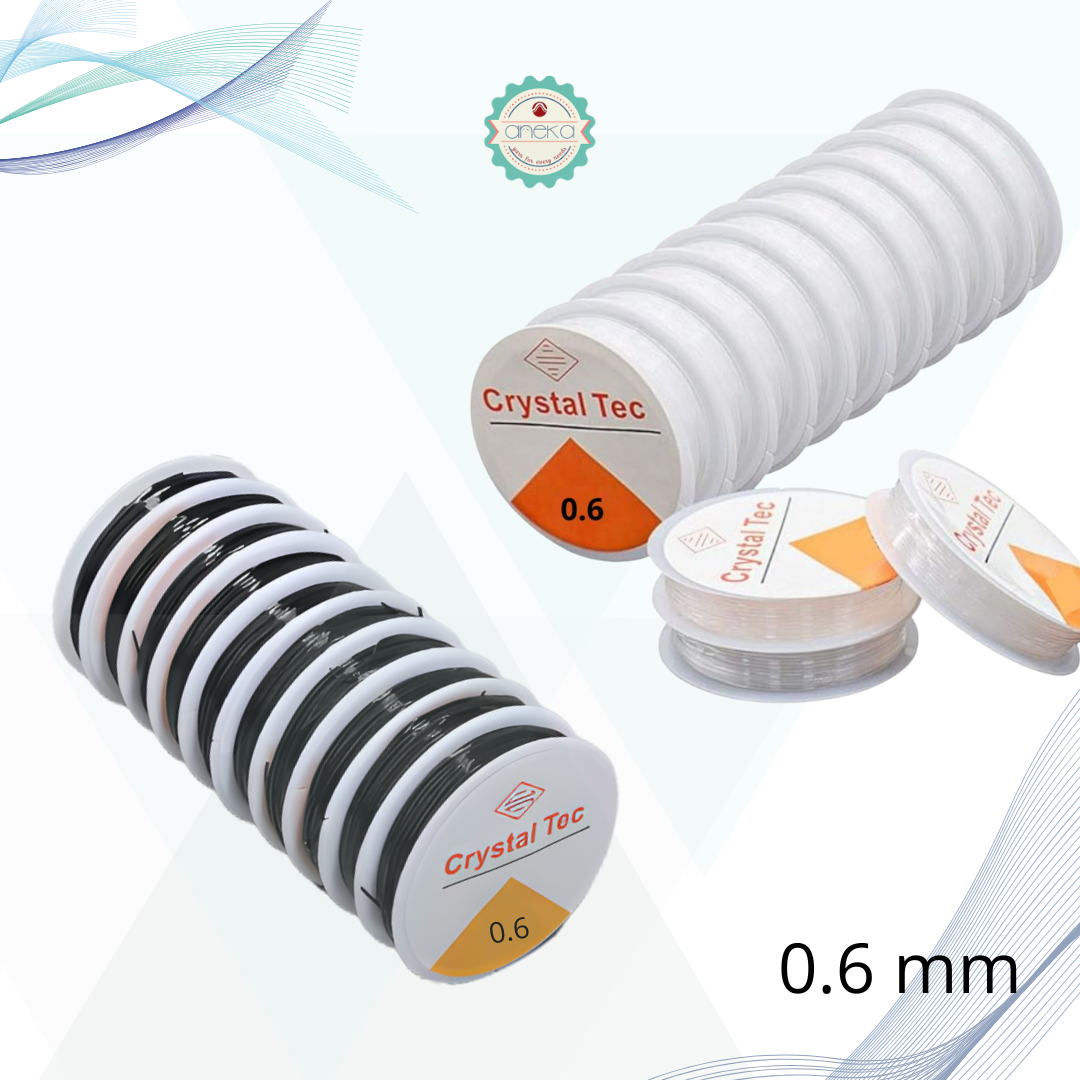 KATALOG - [1 SLOP] Senar Elastis / Tali Karet Transparan / Crystal Tec - 10 Roll