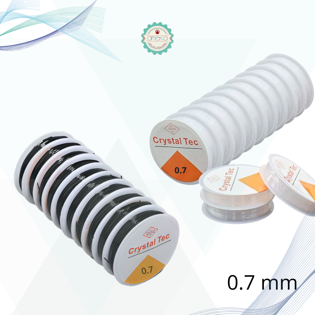 KATALOG - [1 SLOP] Senar Elastis / Tali Karet Transparan / Crystal Tec - 10 Roll