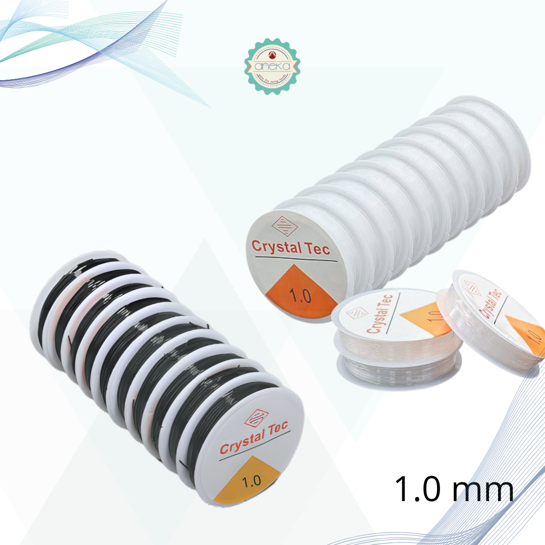 KATALOG - [1 SLOP] Senar Elastis / Tali Karet Transparan / Crystal Tec - 10 Roll