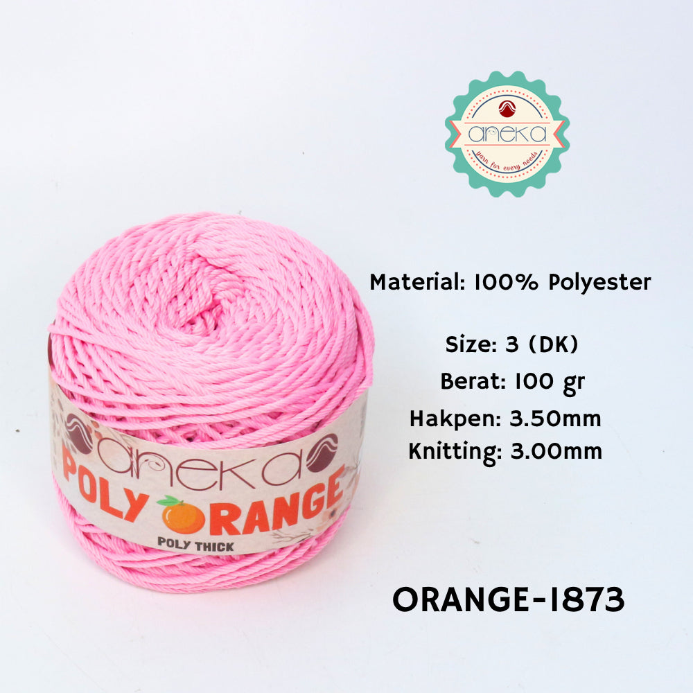 KATALOG - Benang Rajut Poly Orange / PolyThick / Polyester Crochet Knitting Yarn