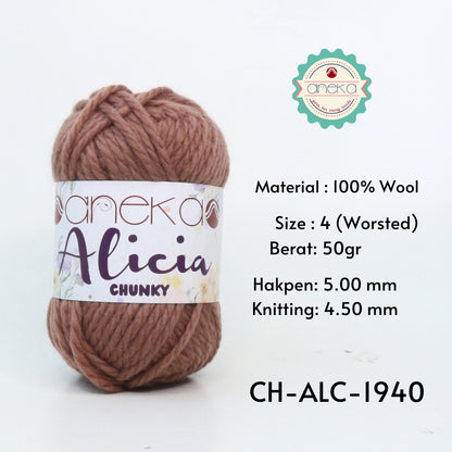 KATALOG - Benang Rajut Alicia Chunky / Wool / Wol Crochet Knitting Yarn