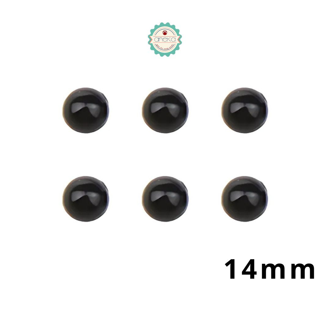 ANEKA - [3 Pasang / 6 PCS] Mata Tempel Plastik Boneka Rajut Amigurumi / Plastic Black Safety Eyes / DIY Crafts Toy Dolls Accessories