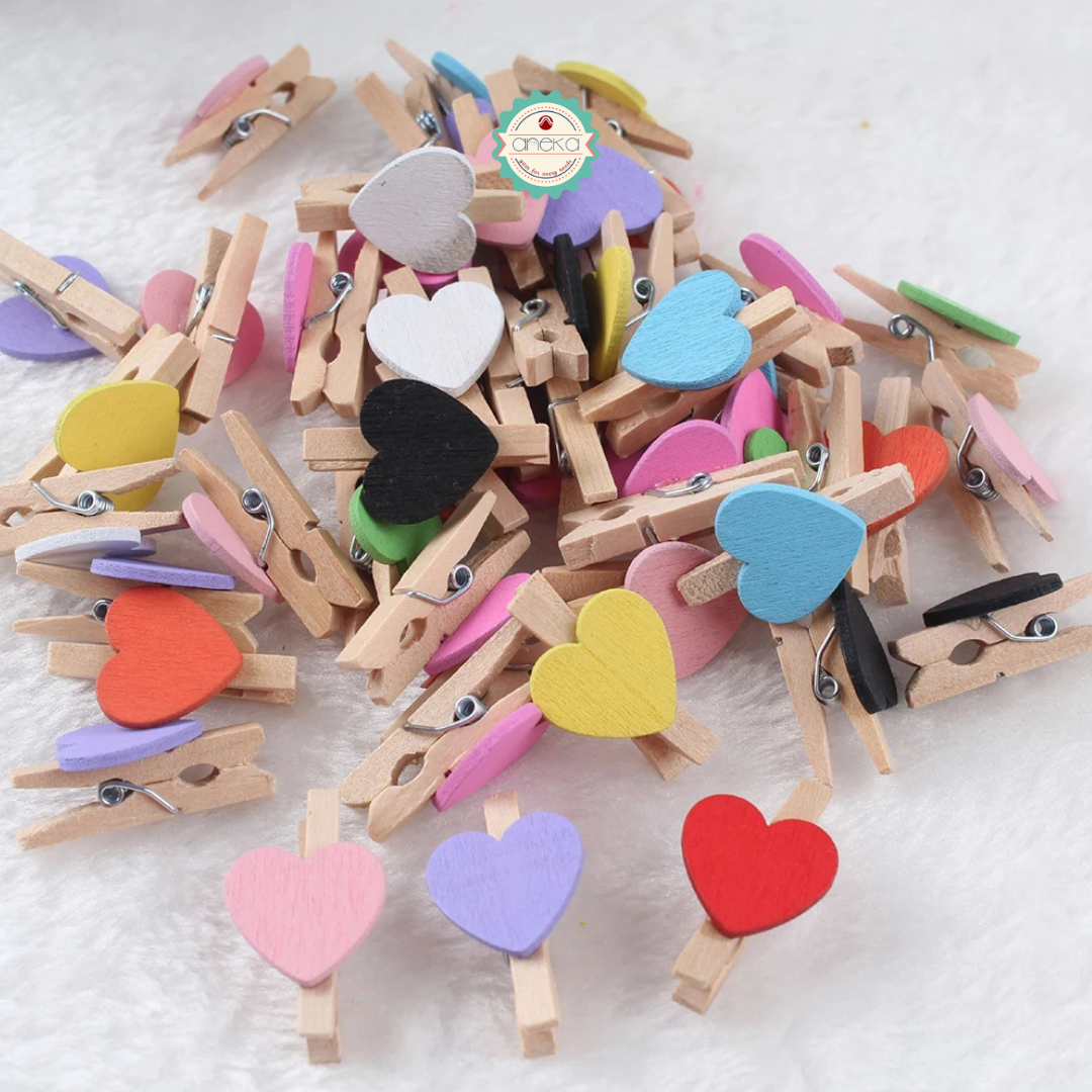 KATALOG - [5PCS] Klip Mini / Wooden Clip / Jepitan Kayu / Jepit Foto Vintage Untuk Menggantung Foto