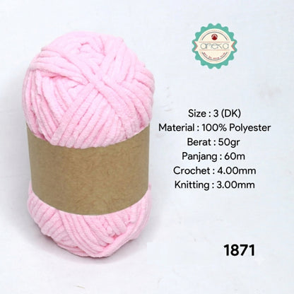 KATALOG - [GRADE B] Benang Rajut Mini Chenille / Crochet Knitting Yarn