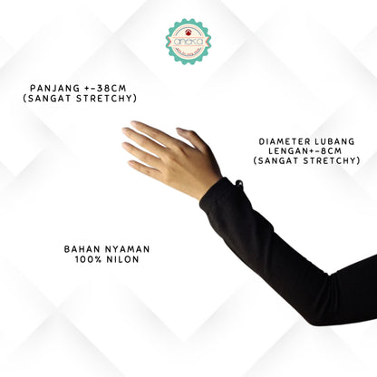 KATALOG - Manset Premium Nilon Tebal Tangan Panjang / Inner Hijab / Kaos Tangan / Handsock / Baju Wanita
