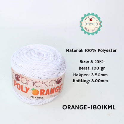 KATALOG - Benang Rajut Poly Orange / PolyThick / Polyester Crochet Knitting Yarn