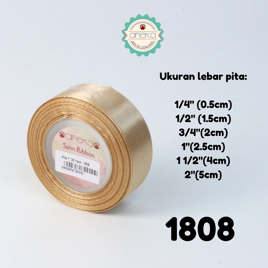 KATALOG - [20 Yard / Roll] Pita Satin 3/4" - 2 cm Pergulung / Satin Silk Ribbon - Part 1