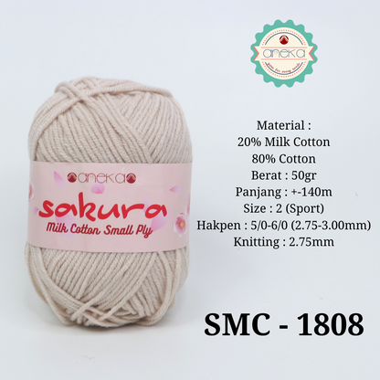 KATALOG - Benang Rajut Katun Susu 4 ply / Sakura SMALL PLY Milk Cotton Yarn - 2