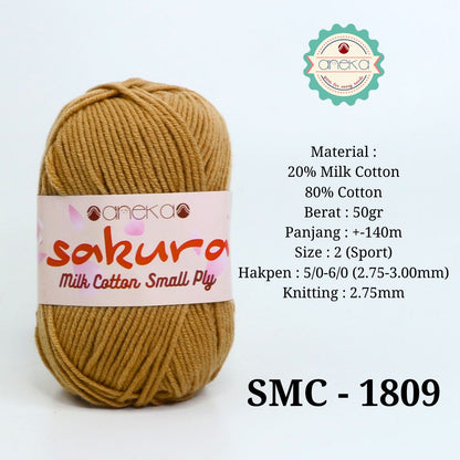 KATALOG - Benang Rajut Katun Susu 4 ply / Sakura SMALL PLY Milk Cotton Yarn - 2