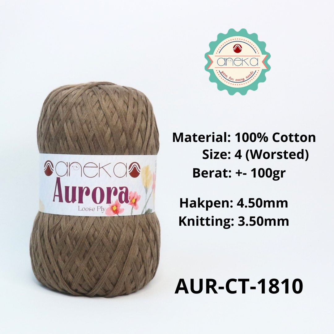 KATALOG - Benang Rajut Knitting Aurora Katun / Single Color Loose Ply Crochet Yarn